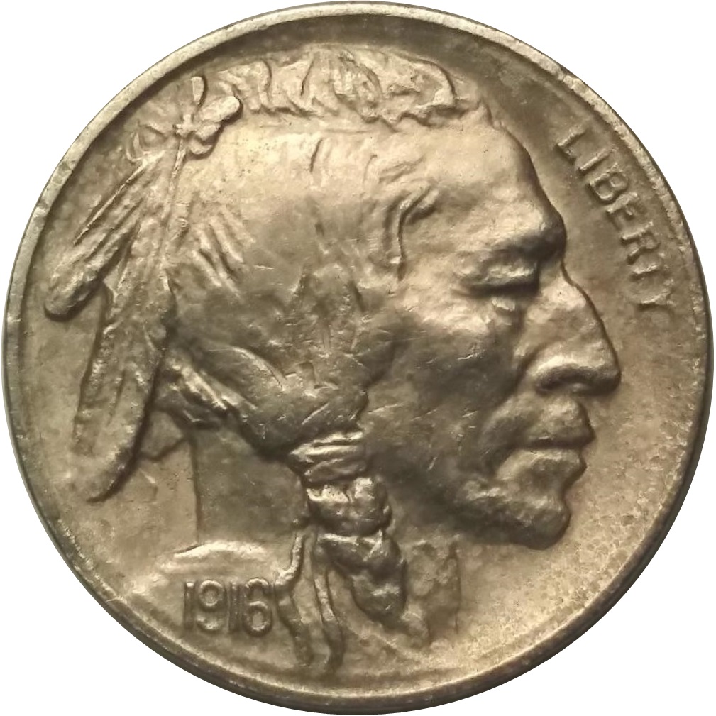 1916-S-5c-Buffalo-Nickel-With-No-Initial-Under-Date-&-Large-Embedded-MM